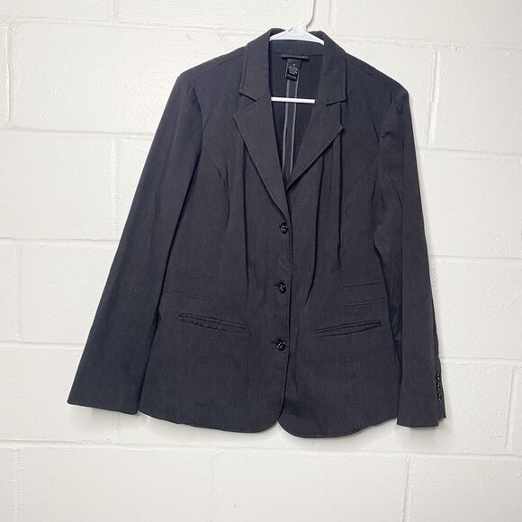 Lane Bryant Blazer Jacket Womens Size 18 Black 3 Button Single Breasted - Picture 1 of 11